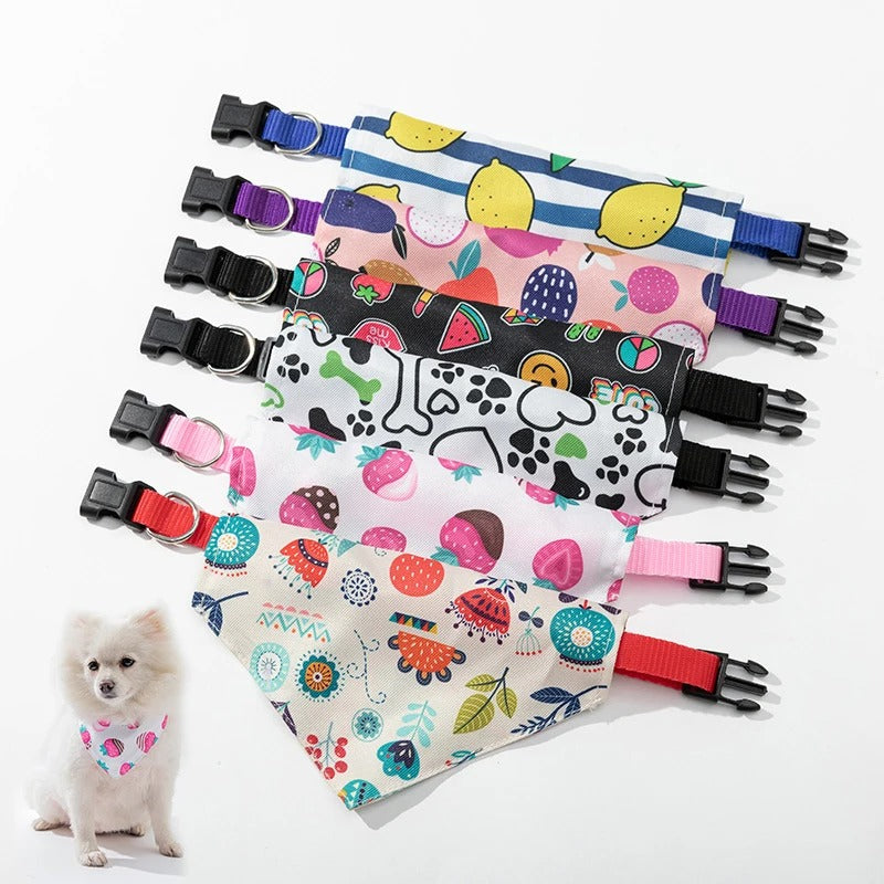 six-choix-couleurs-bandana-collier-pour-chien-motif-différent