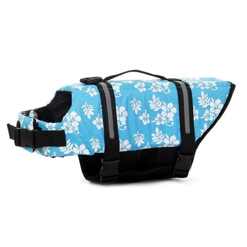gilet-de-sauvetage-pour-chien-bleu-ciel-avec-motif-de-fleur-blanche