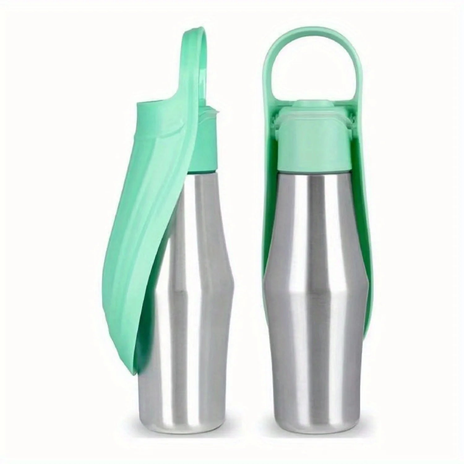 une-gourde-d'eau-pour-chien-en-acier-inoxydable-et-le-couvert-est-vert