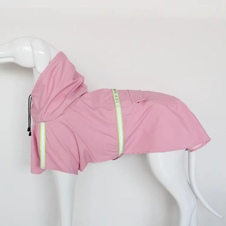 impermeable pour chien coupe-vent capuchon rose pale