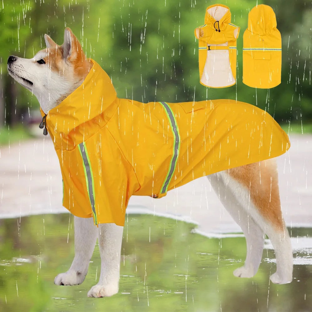 impermeable pour chien coupe-vent jaune chien sous la pluie