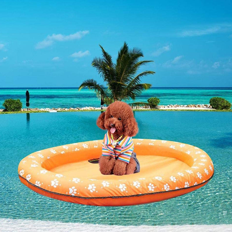 piscine pour chien radeau flotttant bord de mer
