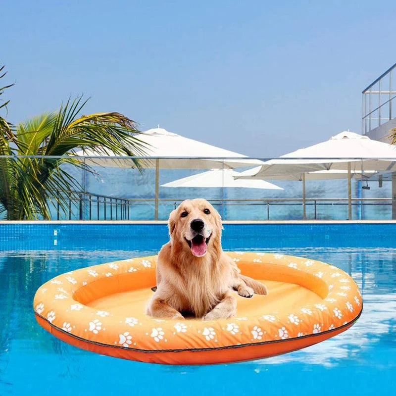 piscine pour chien radeau flottant moyen chien couleur orange