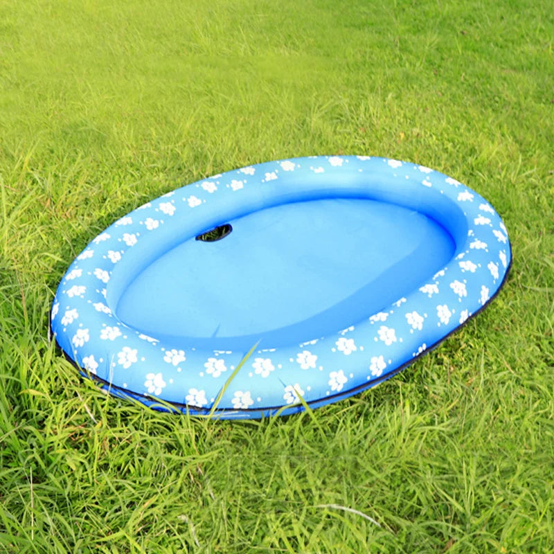 piscine pour chien radeau flottant variante bleu