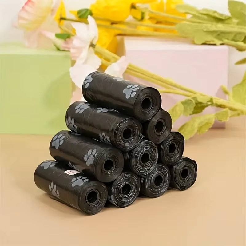 sac a crotte dix rouleau couleur noir motif pattes chien