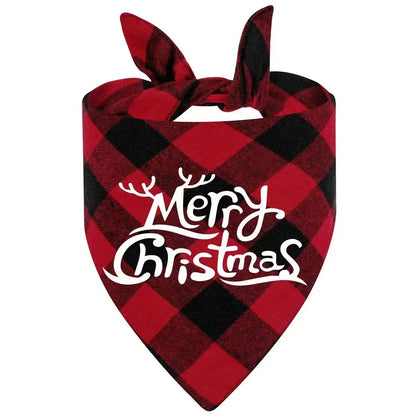 bandana chien noel variante merry christmas rouge