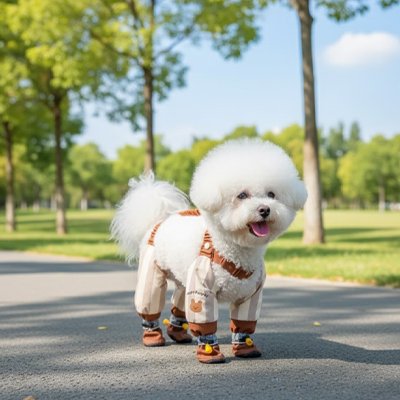 Bottes pour chien imperméables avec semelles antidérapantes et fermetures ajustables aux pieds
