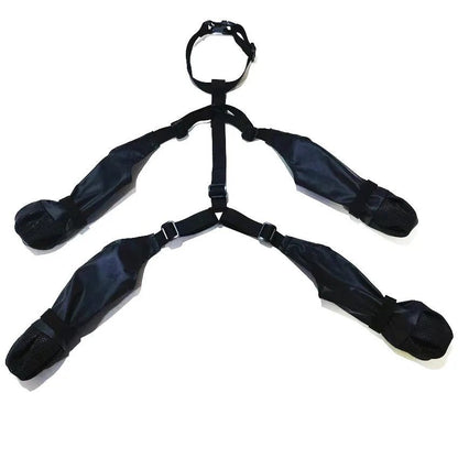 Bottes pour chien à bretelles qui s'attachent sur le dos du chien