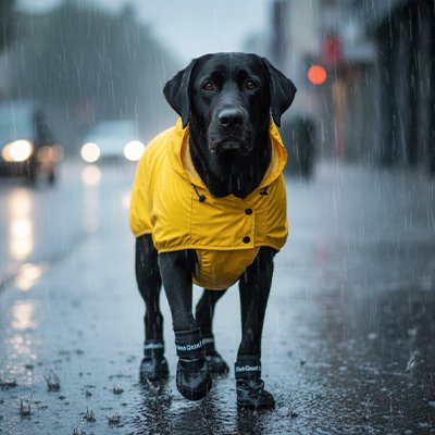Bottes de pluie pour chien noires