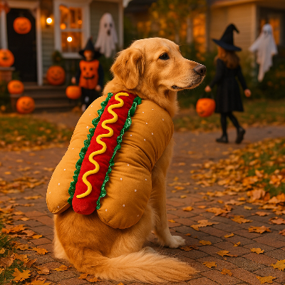 deguisement chien halloween hotdog soir automne