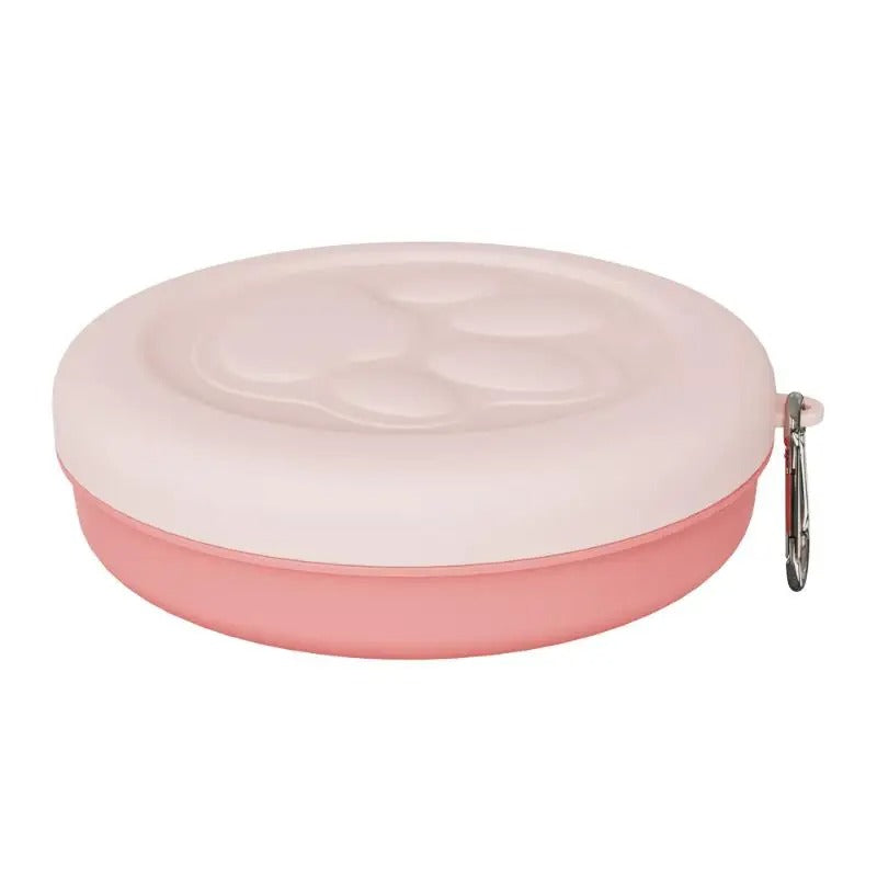 Gamelle pour chien rose deux tons avec mousqueton