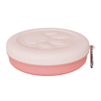 Gamelle pour chien rose deux tons avec mousqueton
