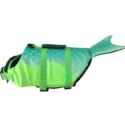 Gilet de Sauvetage pour chien sirene verte ajustable