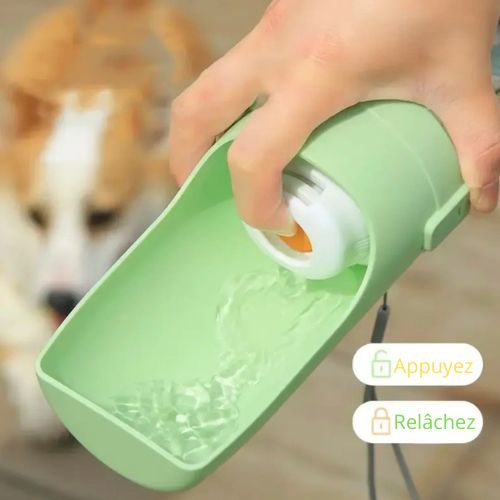 gourde pour chien appui pour liberer eau relache anti fuite