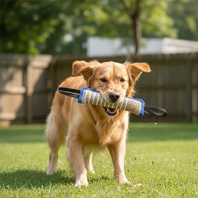 Jouet résistant pour chien - Coutures renforcées et poignées ergonomiques