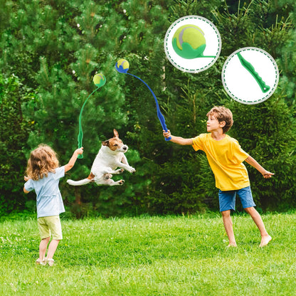 lanceur de balle pour chien enfant chien jouent ensemble