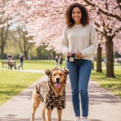 Manteau Chien grand chien balade avec maitresse