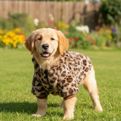 Manteau Chien marron golden chiot parc exterieur