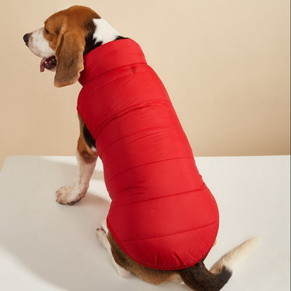 Manteau d'hiver rembourré pour chien couleur rouge - veste polaire chaude et imperméable
