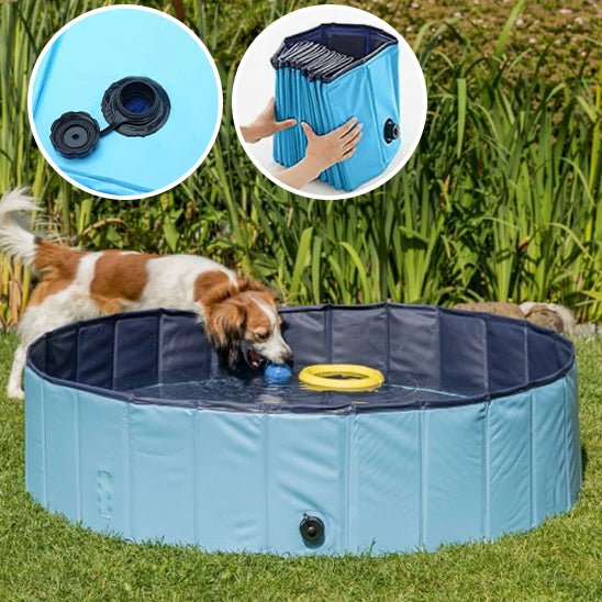 piscine pour chien facilement transportable avec bouchon pour vider