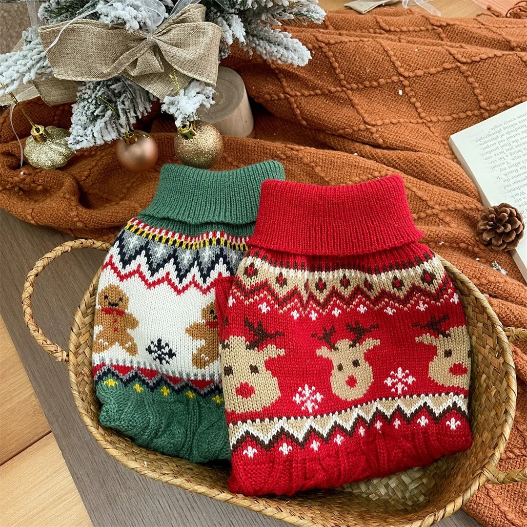 Pull pour chien choix de rouge ou vert aux motifs de Noël