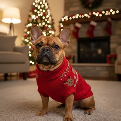 Pull pour Chien de Noël rouge avec motifs de rennes