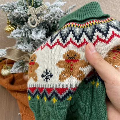 Pull à motif de bonhomme en pain d'épice